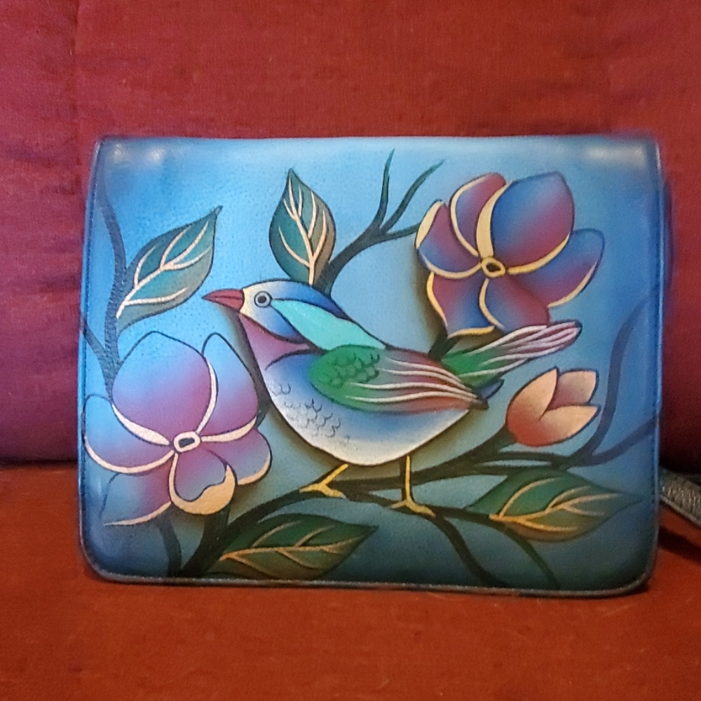 Leather crossbody bag.